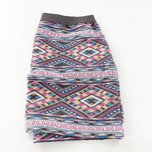 American Eagle Outfitters 4 Multicolor Aztec Print Mini Skirt Back Zipper Boho - Picture 8 of 12